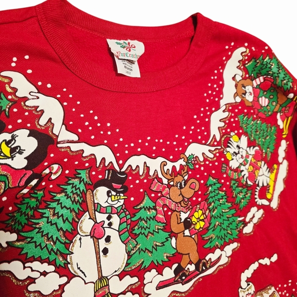 Vintage 1993 Nutcracker Festive Christmas Holiday Red Sweatshirt Size Large - Picture 1 of 7